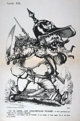 Caricature de Guillaume Ier de Prusse, guerre franco-prussienne, 1870-1871
