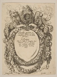 Cartouche avec titre : Nouvelles inventions de Cartouches, XVIIe siècle
