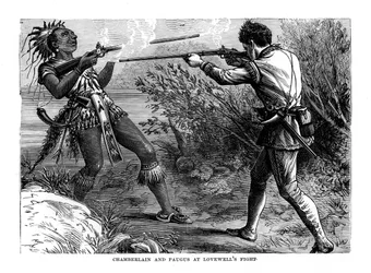 Chamberlain et Paugus à la bataille de Lovewell, 1725, 1872
