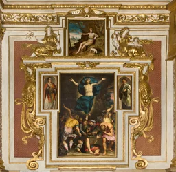 Chapelle de Notre-Dame du Peuple, deuxième travée côté sud, Giovan Battista Trotti dit le Malosso, Résurrection 1594, Bernardino Campi, Saint Jean dans le désert 1569, Cathédrale Santa Maria Assunta, Duomo, Crémone, Lombardie, Italie