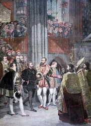 Charles Ier et Charles Quint dans la basilique de Saint-Denis, Paris, 1893