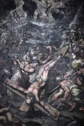 Chiesa della Grazia, Galatina, Apulia Peinture représentant la crucifixion de Saint Pierre, Galatina, Italie