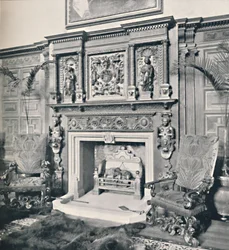 Cheminée dans la grande salle, Castle Ashby, Northampton, 1927