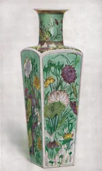 Vase en forme de club chinois, période Kang Hsi, 1661-1722
