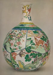 Bouteille en porcelaine chinoise en émail Famille Verte. Période de Kangxi, 1662-1722, 1928