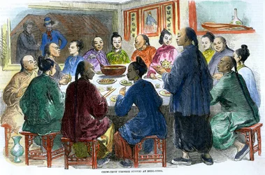 Souper chinois Chow-chow à Hong Kong, vers 1875