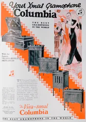 Publicité de Noël pour les gramophones Columbia