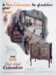 Publicité de Noël pour les gramophones Columbia, 1928