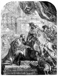 Christophe Colomb reçu par Ferdinand et Isabelle à Barcelone, vers 1490, 1872