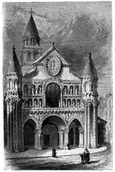 Église Notre-Dame-la-Grande, Poitiers, France, 12e siècle, 1870