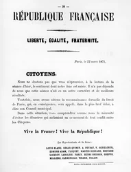 Citoyens, des affiches politiques françaises de la Commune de Paris, mai 1871