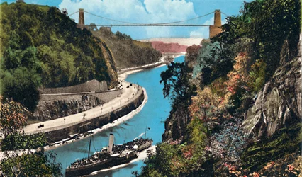 Pont suspendu de Clifton depuis Leigh Woods, Bristol, vers les années 1940