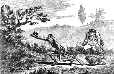 Sportifs cockneys trouvant un lièvre, 1800