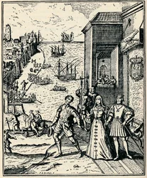 Colomb avec Ferdinand et Isabelle, 3 août 1492
