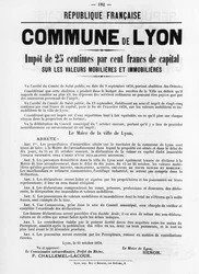 Commune de Lyon, des affiches politiques françaises de la Commune de Paris, mai 1871