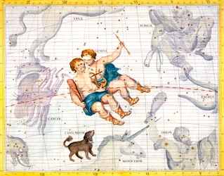 Constellations des Gémeaux et du Petit Chien, 1729