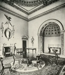 Intérieurs contrastés : Palladien - La salle à manger, Holkham, Norfolk, par William Kent, avec Regency