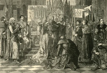 Couronnement à Cracovie de Louis Ier de Hongrie comme roi de Pologne, 1370, 1890