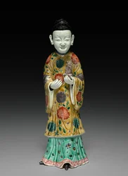Dame de cour tenant un Sheng, 1662-1722