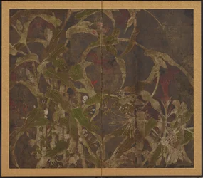 Coxcombs, maïs et gloires du matin, période Momoyama, 1568-1615