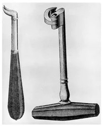 Poinçon dentaire et clé anglaise, vers 1700, 1956