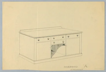 Conception pour buffet A en acajou, 1900-1905