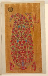 Projet pour un châle tissé avec des motifs indianisants