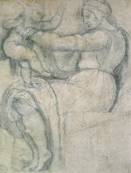 Détail du plafond de la chapelle Sixtine, 1508-1512
