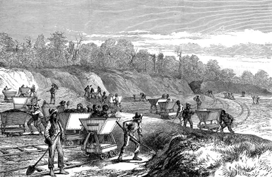 Creusement du canal de Panama, 1888