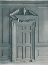 Porte de la salle lambrissée, début géorgien, 26, Hatton Garden, vers 1909