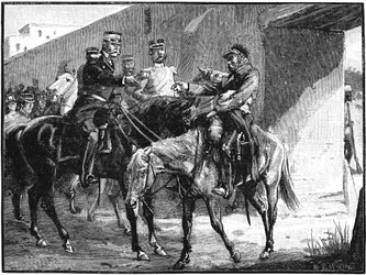 Le Dr Brydon arrivant à Jalalabad avec des nouvelles des morts britanniques, Première guerre anglo-afghane, 1842