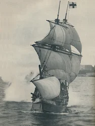 Le navire amiral de Drake lors de son voyage autour du monde, réplique, 1937