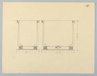 Dessin, Conception pour une petite table rectangulaire avec motifs de rosace