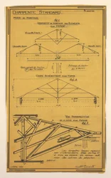 Dessin, Design pour une maison de masse opérationnelle conçue par Hector Guimard, construction de cadrage