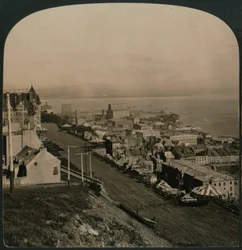 Terrasse Dufferin, vieille ville et fleuve Saint-Laurent depuis la citadelle, Québec, Canada