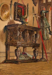 Buffet ou armoire de cour élisabéthaine, vers 1845