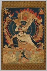 Broderie : Yama et consort, 18ème-19ème siècle