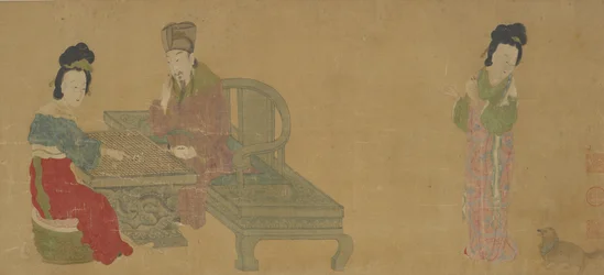 Empereur Minghuang et Consort Yang jouant au Weiqi, dynastie Ming ou Qing, XVIIe siècle