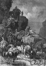 Armée anglaise en marche en Abyssinie, vers 1880