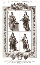 Rois anglais avec blasons, 18ème siècle