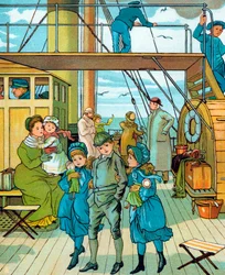 Famille anglaise voyageant en France
