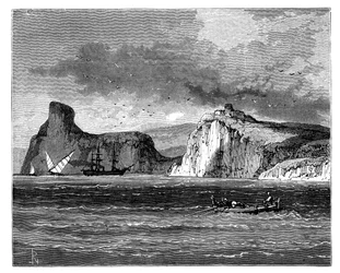 Entrée du port de Balaclava, Ukraine, vers 1888