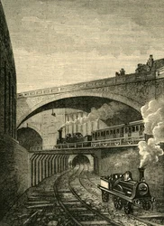 Entrée du Tunnel de Clerkenwell depuis Farringdon Street, vers 1876