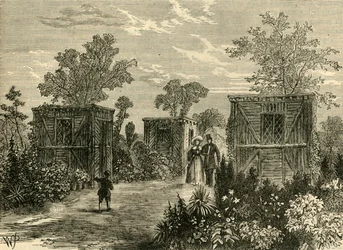 Entrée des jardins zoologiques en 1840, vers 1876