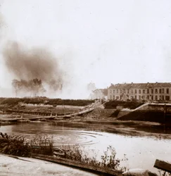Explosion, Nieuwpoort, Flandre, Belgique, vers 1914-1918