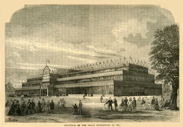 Extérieur de la Grande Exposition de 1851, vers 1876
