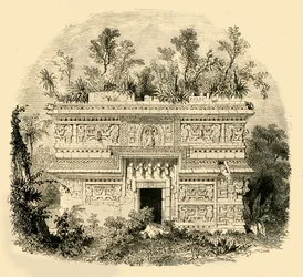 Façade du palais indigène au Yucatán, 1890