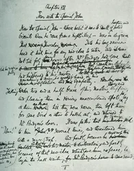 Page fac-similé du manuscrit de The Country House, par John Galsworthy, 1907, 1928