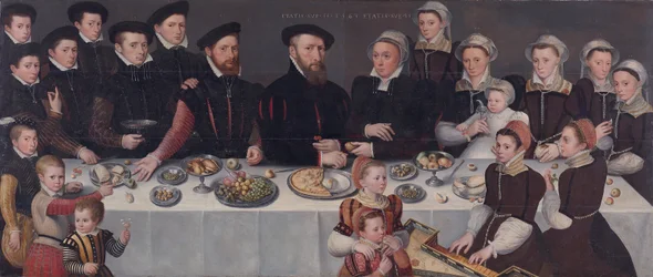 Portrait de famille de Pierre de Moucheron, marchand à Middelburg et Anvers, sa femme Isabeau de Ge