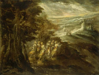 Paysage fantastique avec figures, fin du 16ème siècle